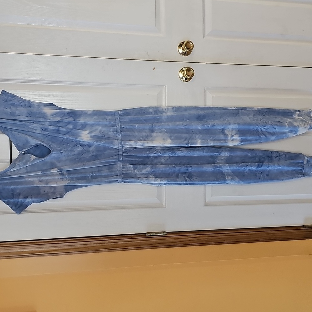 Prettygarden Sz S Blue Tie-Dye Jumpsuit - Picture 7 of 9